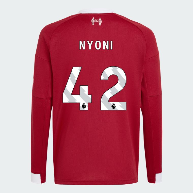 25-26 Liverpool Home NYONI 42 Long Sleeve Jersey