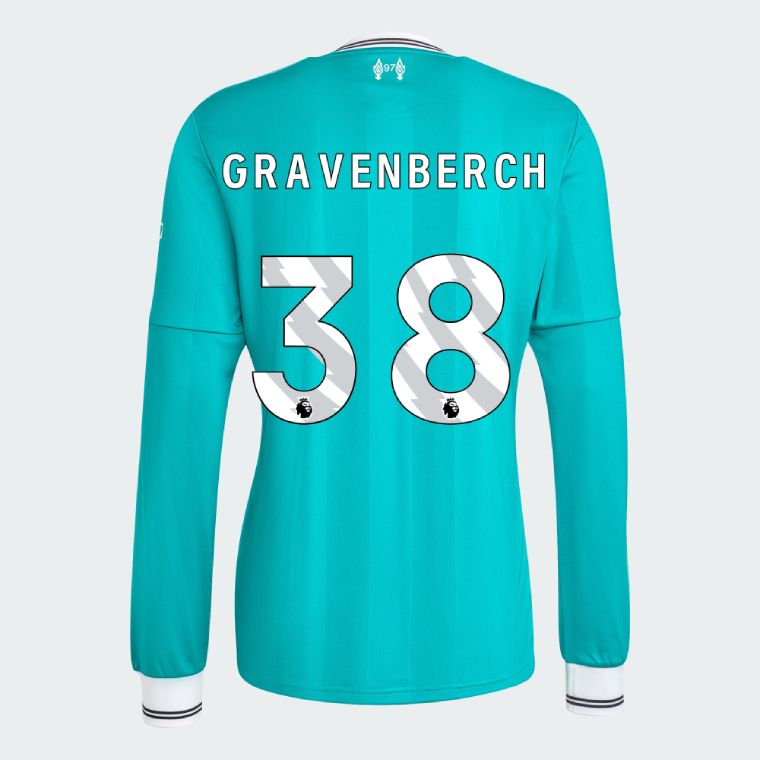 25-26 Liverpool Third GRAVENBERCH 38 Long Sleeve Jersey