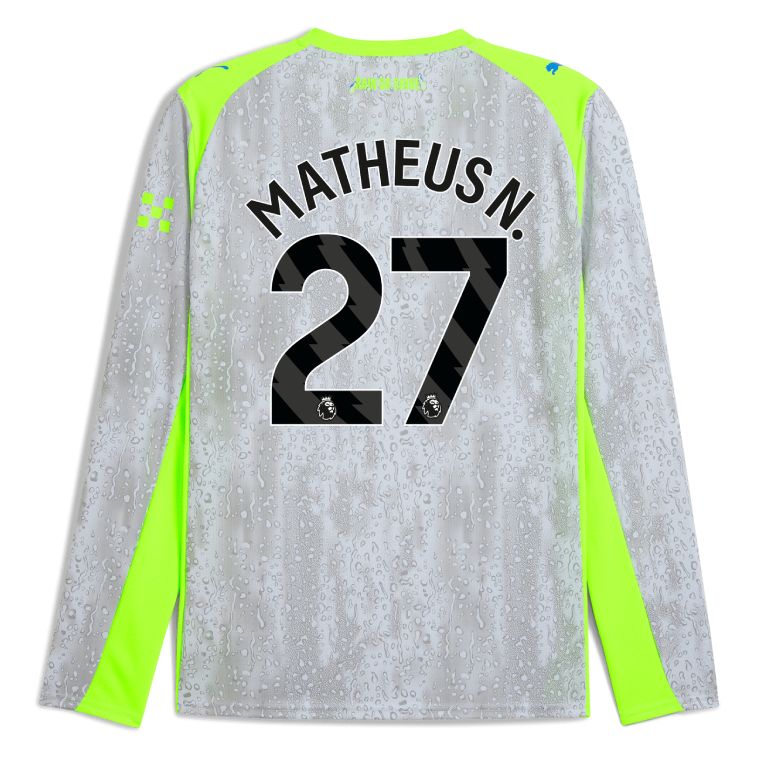 25-26 Manchester City Third MATHEUS N. 27 Long Sleeve Jersey