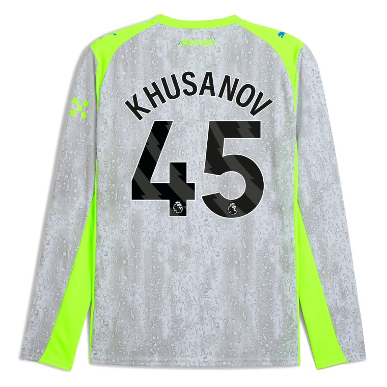 25-26 Manchester City Third KHUSANOV 45 Long Sleeve Jersey