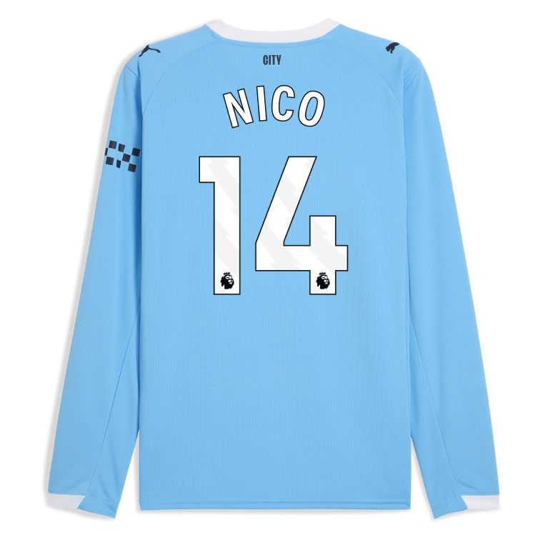 25-26 Manchester City Home NICO 14 Long Sleeve Jersey