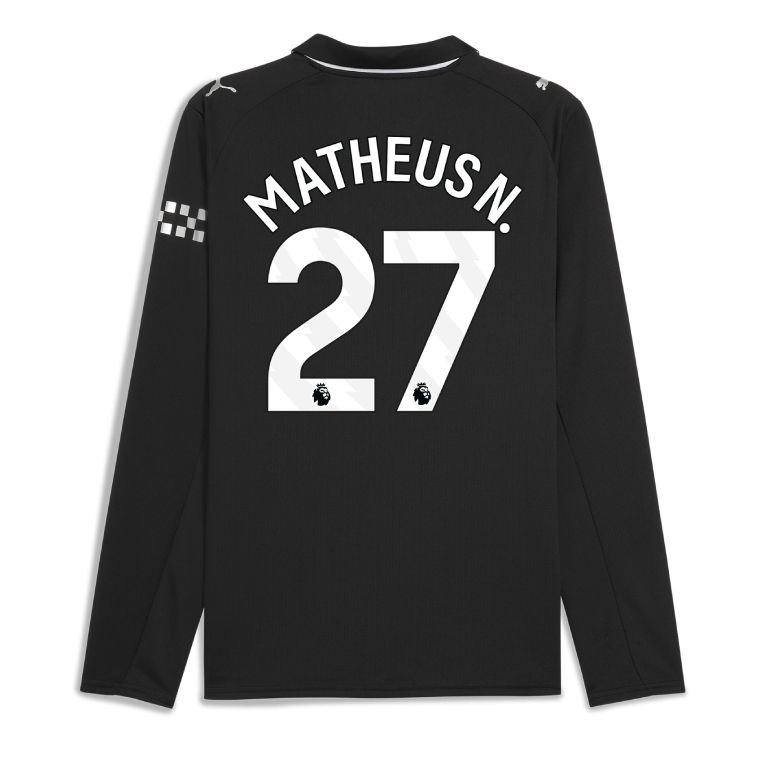 25-26 Manchester City Away MATHEUS N. 27 Long Sleeve Jersey