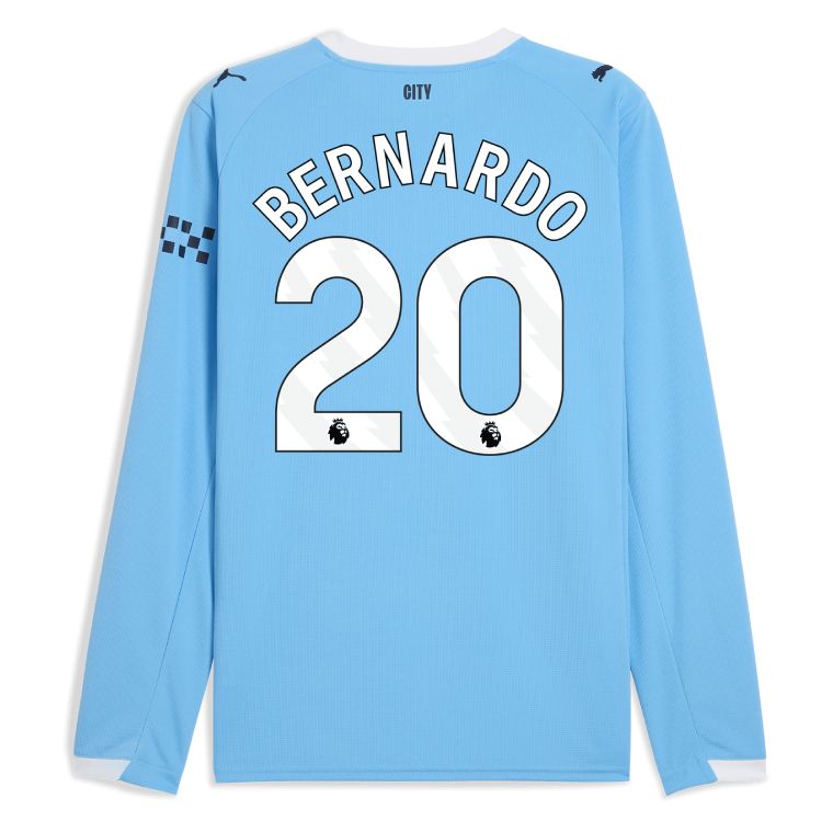 25-26 Manchester City Home BERNARDO 20 Long Sleeve Jersey