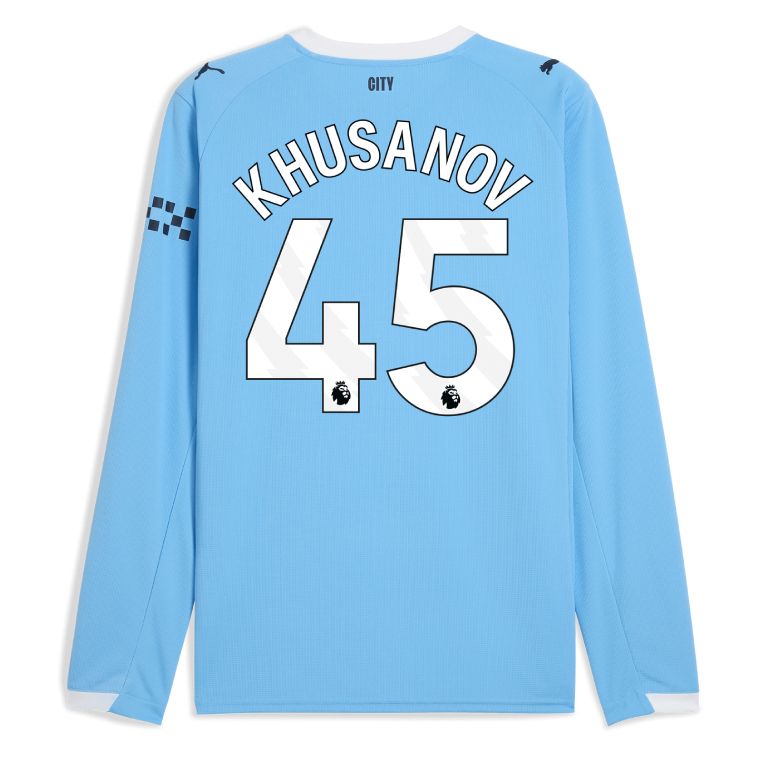 25-26 Manchester City Home KHUSANOV 45 Long Sleeve Jersey