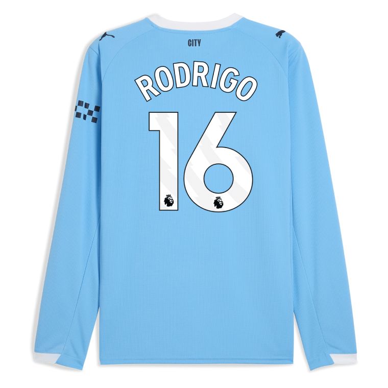 25-26 Manchester City Home RODRIGO 16 Long Sleeve Jersey