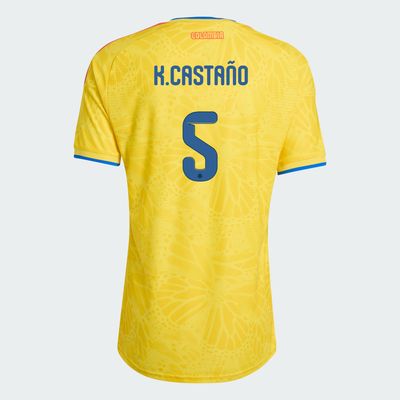 Colombia Kevin Castaño 5  Home World Cup Jersey 2026 (Player Version)