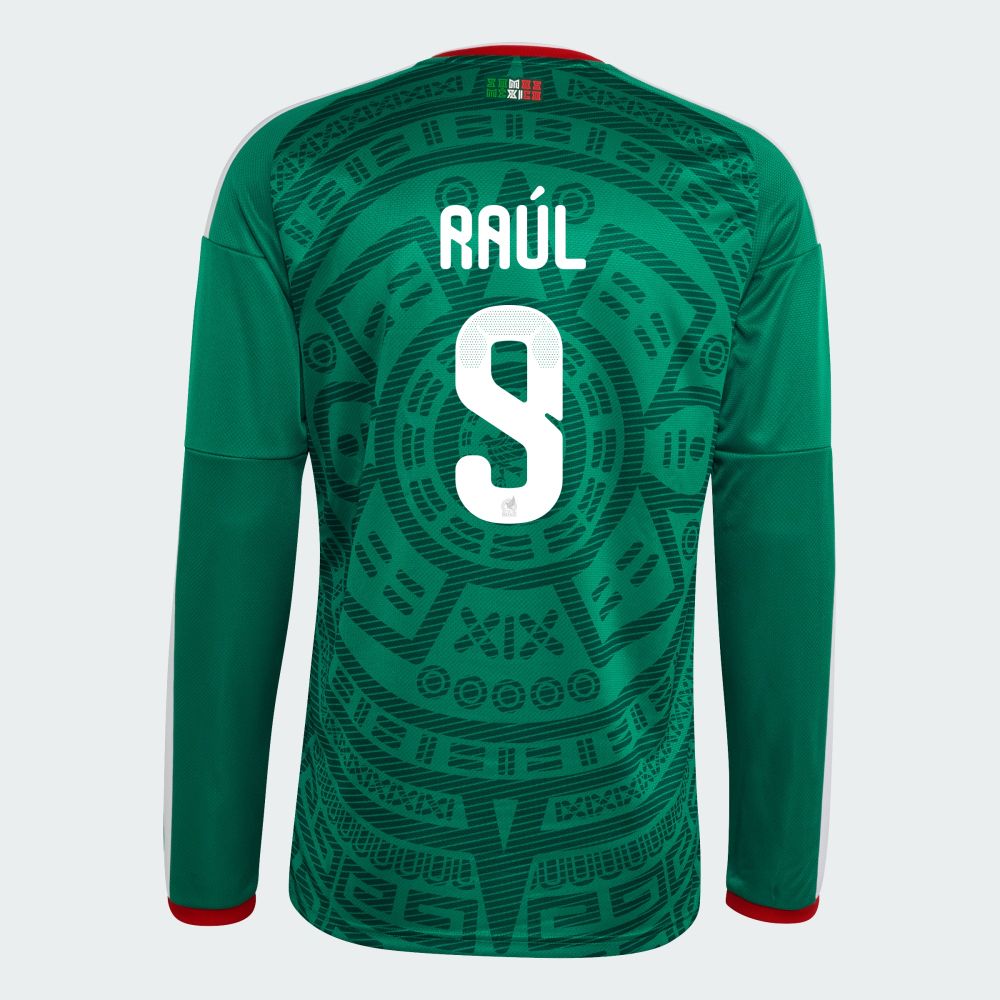 Mexico Raul Jimenez 9 Home World Cup Long Sleeve Jersey 2026