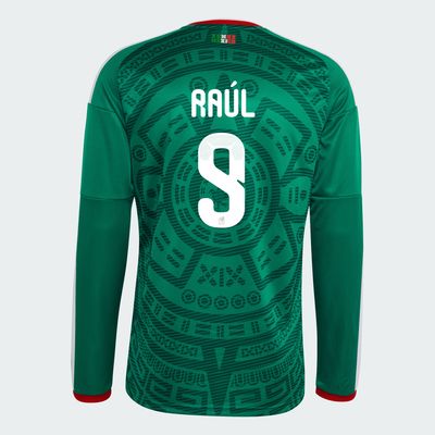 Mexico Raul Jimenez 9 Home World Cup Long Sleeve Jersey 2026