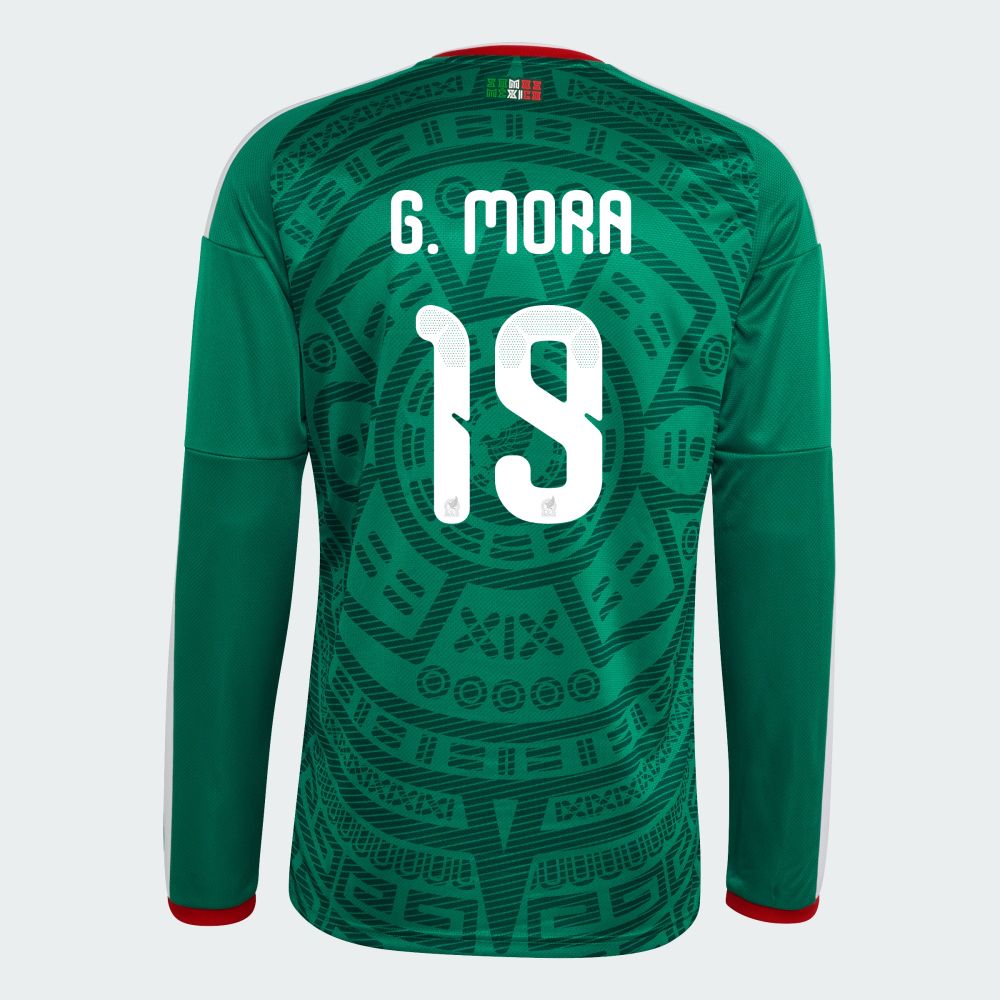 Mexico  Gilberto Mora 19 Home World Cup Long Sleeve Jersey 2026