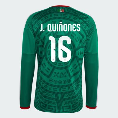 Mexico Julian Quiñones 16 Home World Cup Long Sleeve Jersey 2026