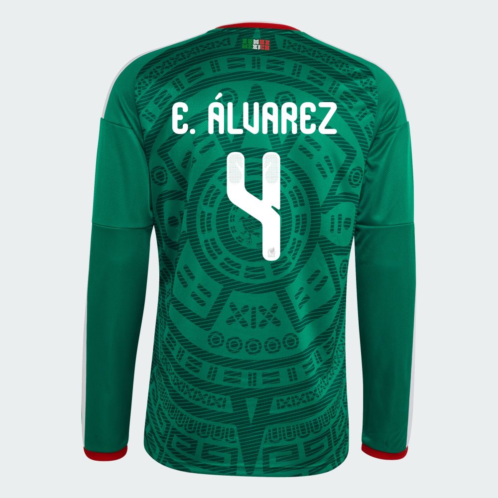 Mexico  Edson Álvarez 4 Home World Cup Long Sleeve Jersey 2026