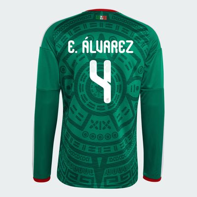 Mexico  Edson Álvarez 4 Home World Cup Long Sleeve Jersey 2026