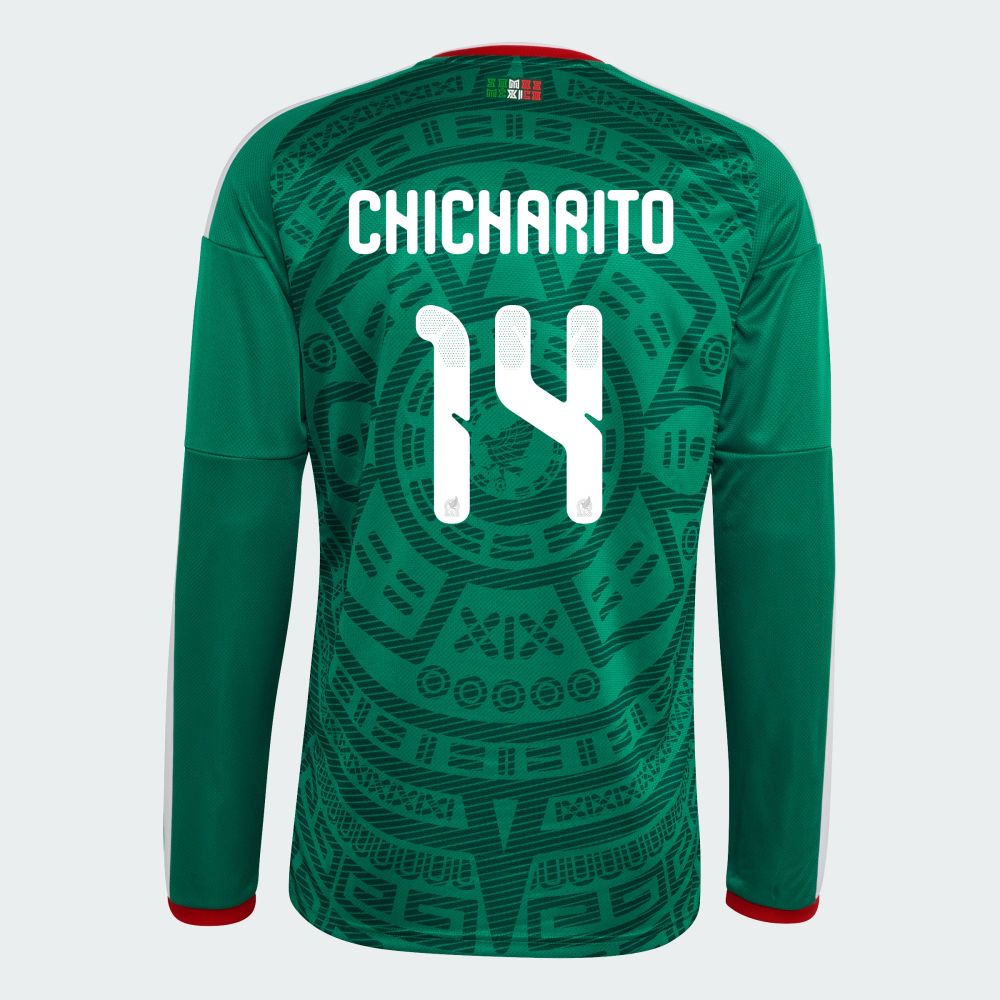 Mexico Chicharito 14 Home World Cup Long Sleeve Jersey 2026