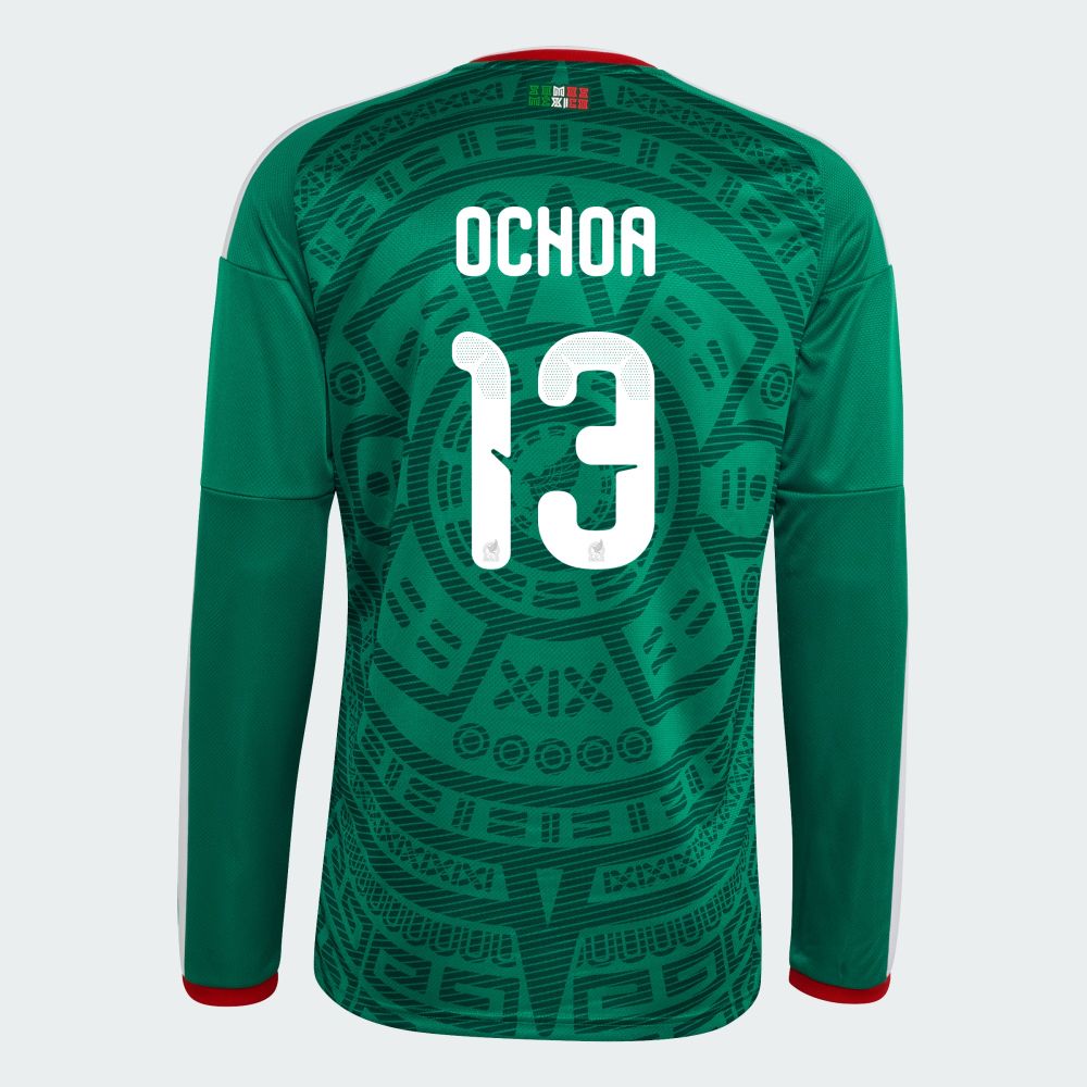 Mexico Ochoa 13 Home World Cup Long Sleeve Jersey 2026