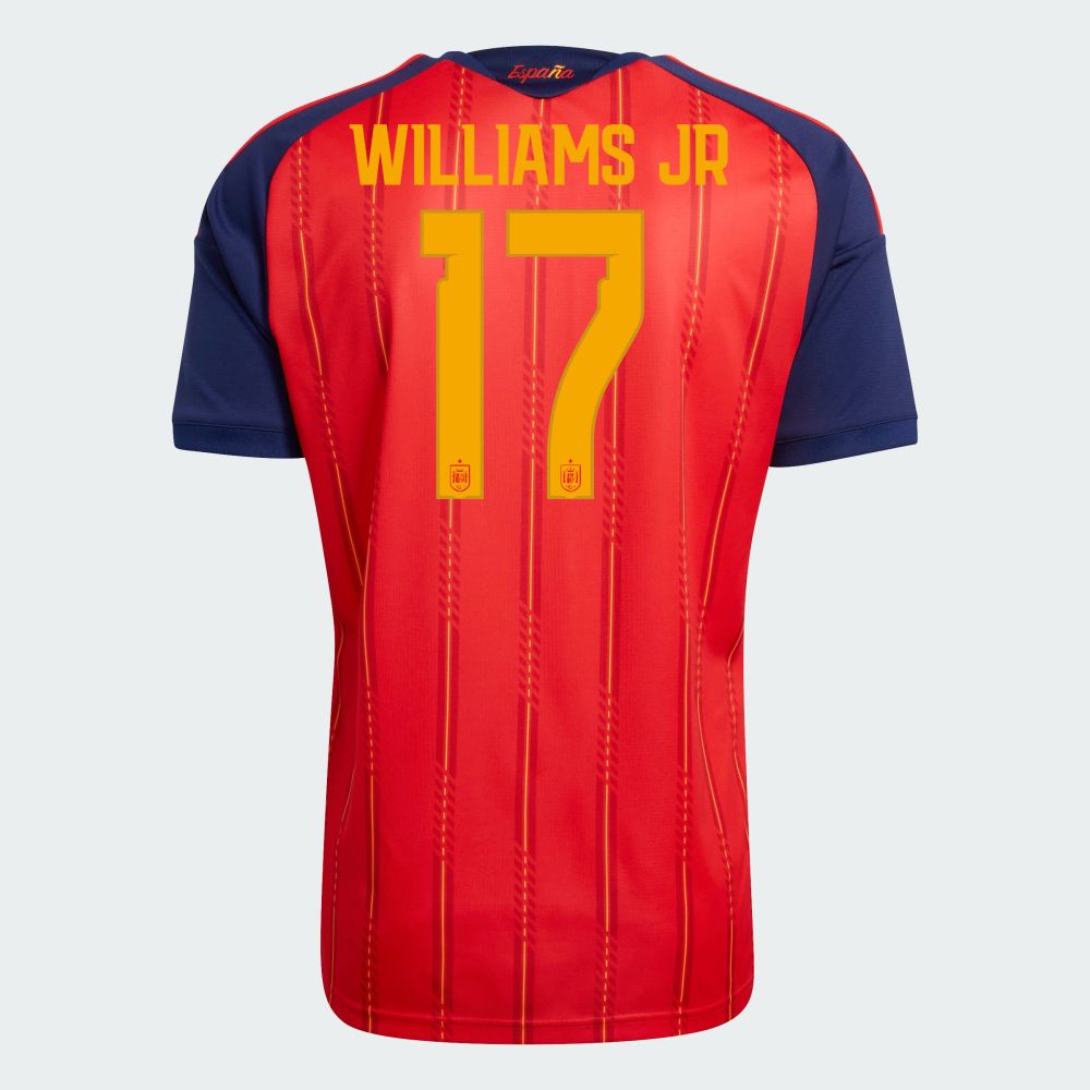 Spain Nico Williams Jr 17 Home World Cup Jersey 2026