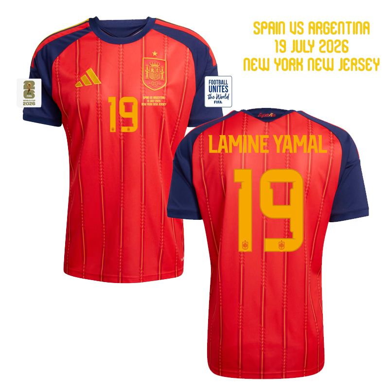 Spain Lamine Yamal 19 Home World Cup Final Jersey 2026