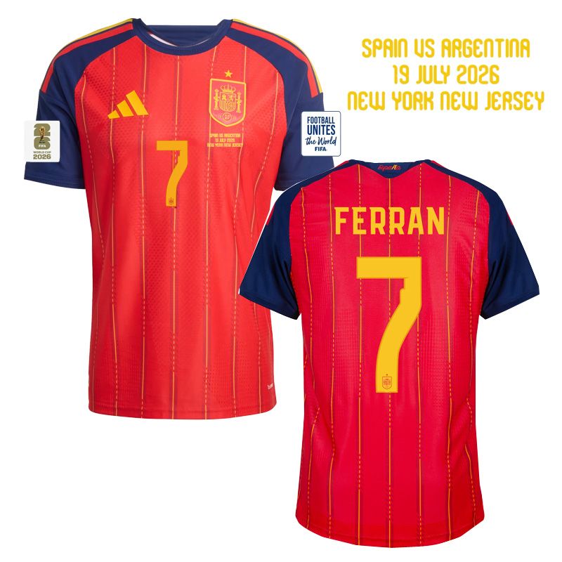 Spain Home Ferran 7 World Cup Final Jersey 2026 (Player Version)