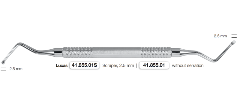 LUCAS, BONE CURETTES, 2.5MM SERRATED