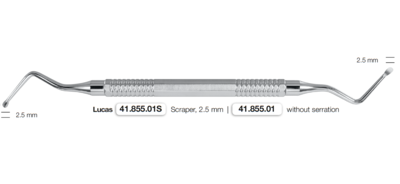 LUCAS, BONE CURETTES, 2.5MM SERRATED