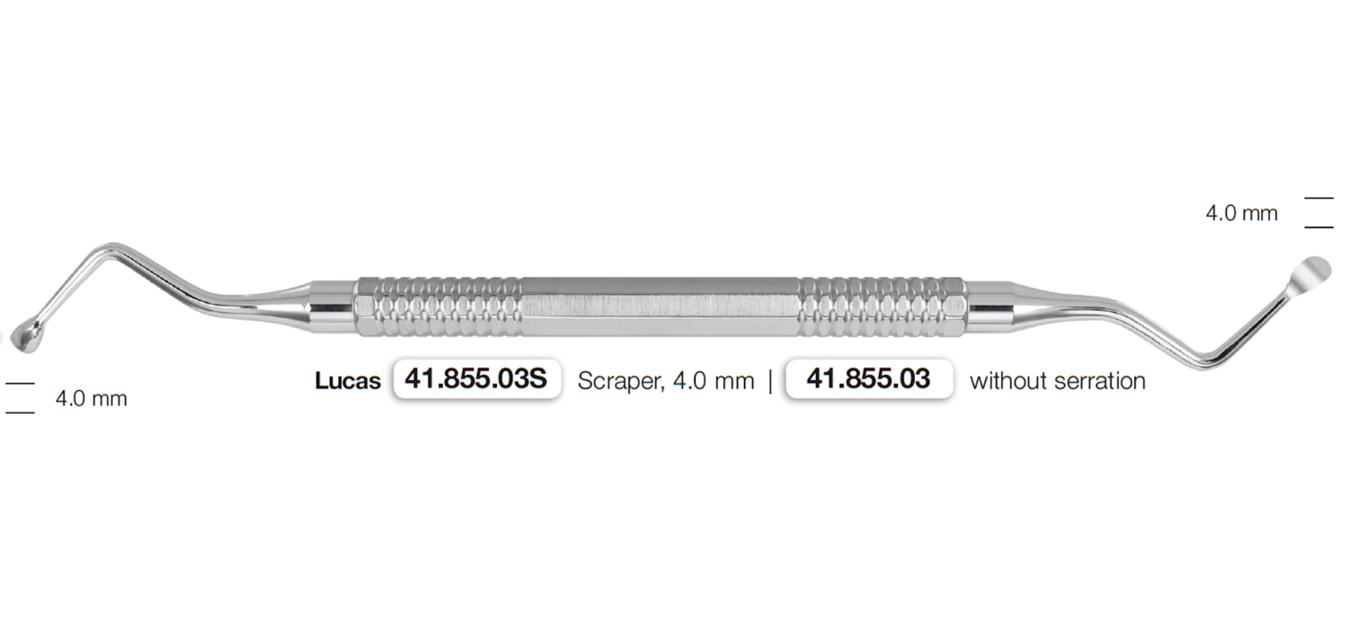 LUCAS, BONE CURETTES, 4MM SERRATED
