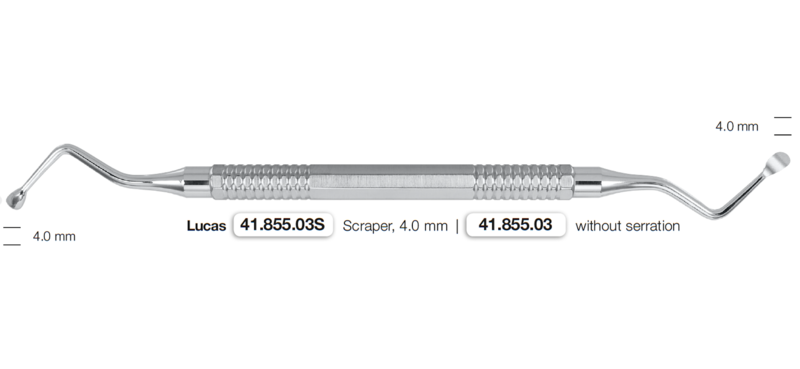 LUCAS, BONE CURETTES, 4MM SERRATED
