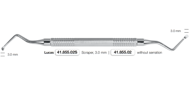 LUCAS, BONE CURETTES, 3MM SERRATED