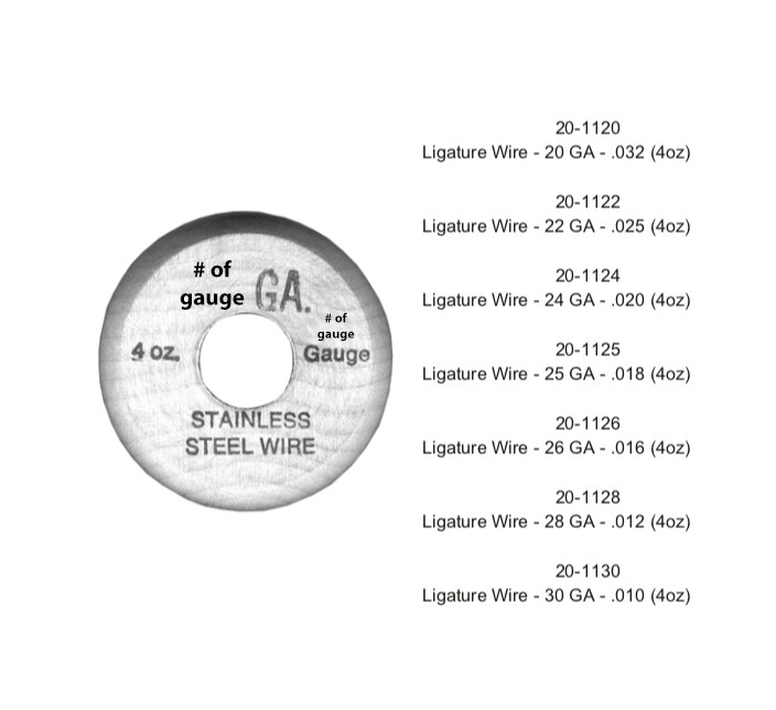 LIGATURE WIRE 22GA, 025(4 OZ)