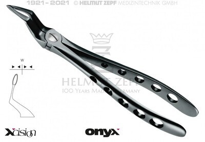 EXTRACTION FORCEPS ONYX COAT UPPER ROOTS 51- SERRATED EDGES