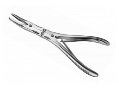 Rongeur Boehler 3mm, 15cm, Double-Action, Curved