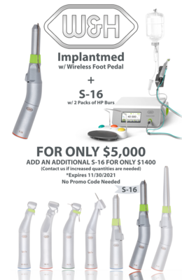 NOVEMBER SUPER SALE Implantmed Plus SI-1015 with WiFi foot pedal (SET 3) and S-16 1:2 Surgical Handpiece NOVEMBER SUPER SALE Implantmed Plus SI-1015 with WiFi foot pedal (SET 3) and S-16 1:2 Surgical Handpiece