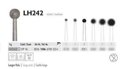 3.1mm ENT Diamond Round Bur, HPXL (70)mm SHANK 3.1mm ENT Diamond Round Bur, HPXL (70)mm SHANK