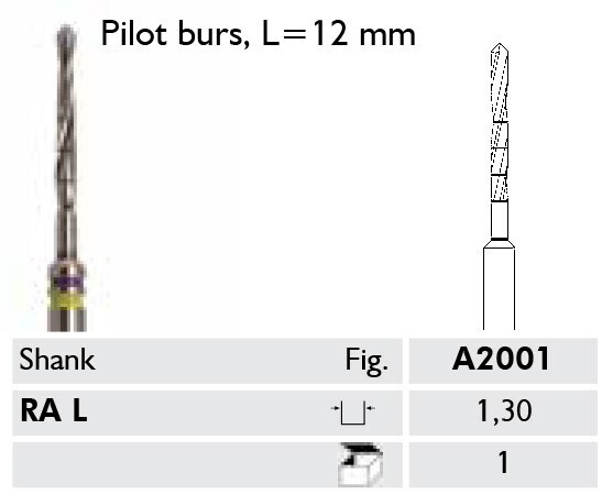 SURGERY, PILOT BUR 1.3MM X 12MM RAL