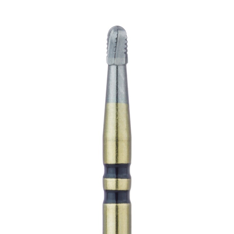 Crown Cutting Carbide Bur, Round End Taper Cross Cut, 1.2mm, FG 5PK