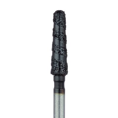BLACK COBRA DIAMOND BUR, SUPER COARSE GRIT, ROUND END TAPER, 2.5MM, FG 5PK