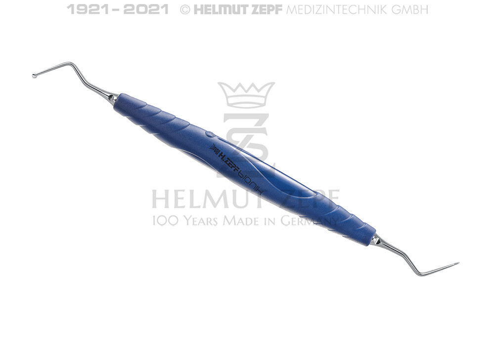 CORD PACKER, APPLICATOR SUTURE, FOR PLUGGING OF THREAD, ROUND TIPS, MICROSERRATED, COBALT-BLUE BIONIK