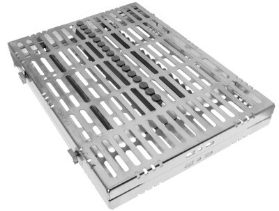 CASSETTE - 8&quot; X 11&quot; X 1.25&quot; S/S WITH SILICONE INSERTS &amp; SEPARATE ACCESSORY AREA (NEW STYLE 2021)