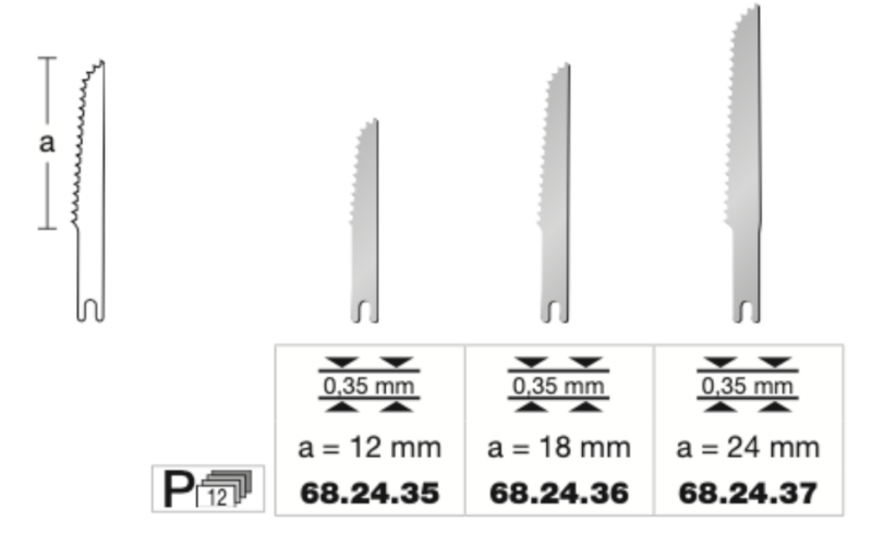 Osseoscalpel Micro Saw Blade 24mm 12/pk