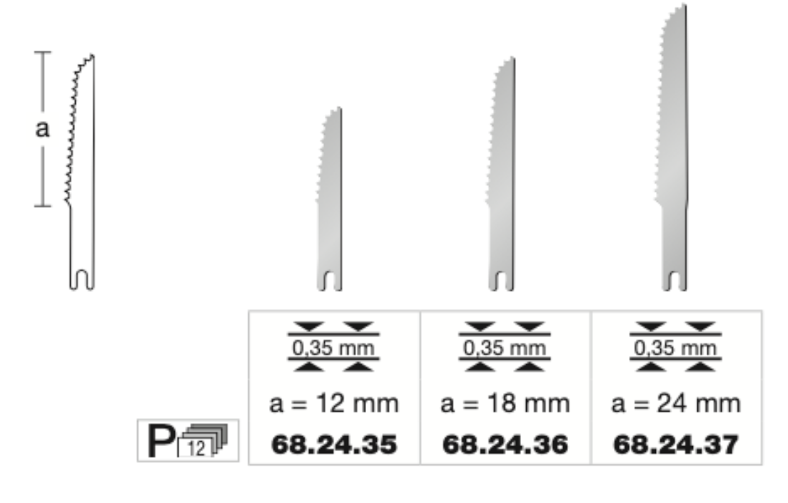 Osseoscalpel Micro Saw Blade 12mm 12/pk
