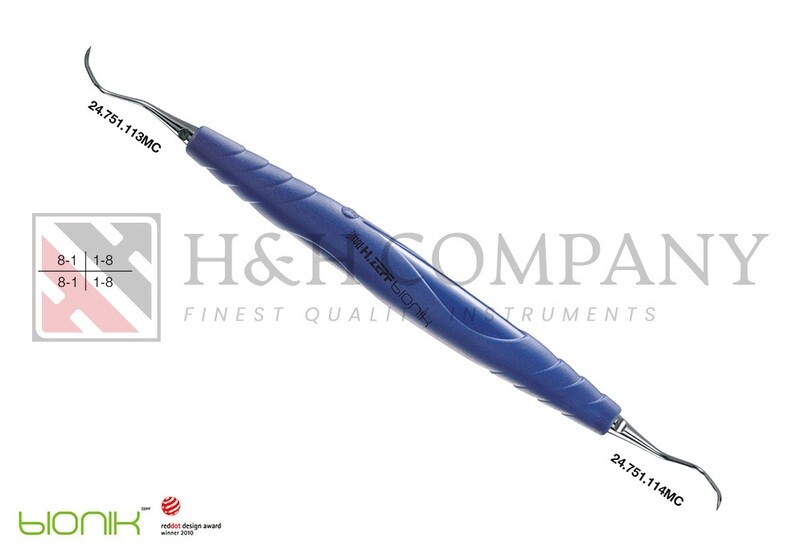 UNIV. CURETTE PERIODONT., ZEPF-BIONIK MC CALL FIG.13S/14S, COBALT BLUE