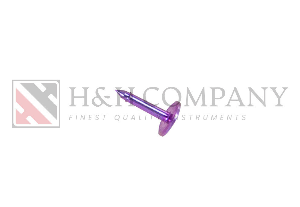 SOFT TISSUE TITANIUM PIN, 6 MM LONG, REINFORCED, Ø 1 MM, SHANK 0.8 MM