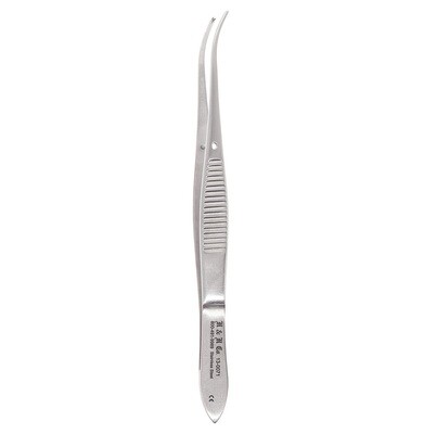 TISSUE FORCEPS - FINE - 4&quot;- 1x2 TEETH - SLIGHT CURVE