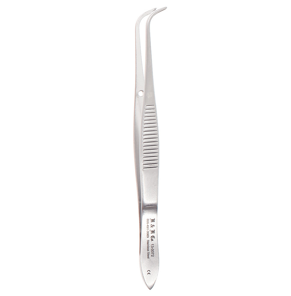 TISSUE FORCEPS - FINE - 4&quot; - 1x2 - FULL CURVE