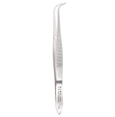 TISSUE FORCEPS - FINE - 4&quot; - 1x2 - FULL CURVE