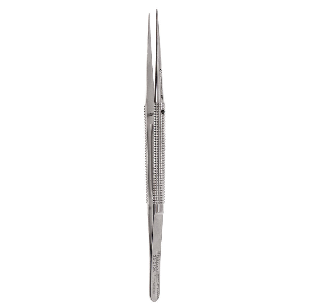 MICRO FORCEPS, 7&quot; STRAIGHT ROUND HANDLE DIAMOND DUSTED