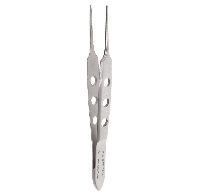 EYE FORCEP BISHOP HARMAN -3 1/2"-SERRATED 0.8MM