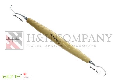 SPECIAL CURETTE PERIODONT., ZEPF-BIONIK GRACEY 1/2, YELLOW