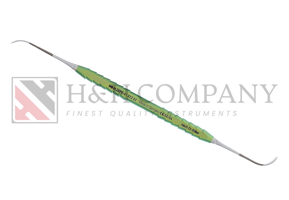 CURETTE STILLER, SINUS ELEVATION CURETTE BLUNT, 2,5MM TI, ZEPF-LINE, GREEN, D/E, 19.5CM