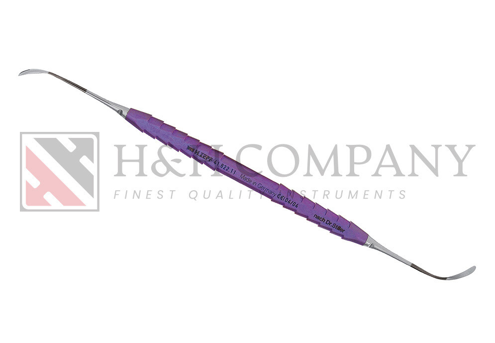 CURETTE STILLER, SINUS ELEVATION CURETTE SHARP, 4 MM TI, ZEPF-LINE, RED, D/E, 19.5CM