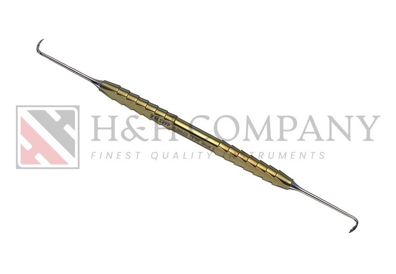 CURETTE, PERIODONTIC KIRSCH, SINUS 3, ELEV./CURETTE 90° TI, ZEPF-LINE, GOLD, D/E, 17.5CM