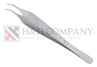 MICRO ADSON TISSUE FORCEPS, 15 CM 1 X 2 TEETH , CURVED 30°